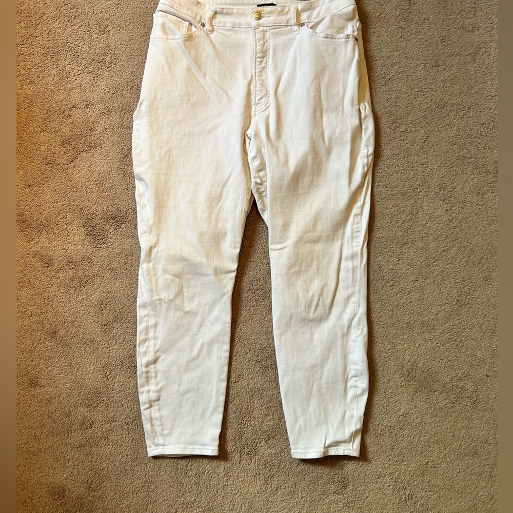Express White High Rise Skinny Jeans - Picture 3 of 8